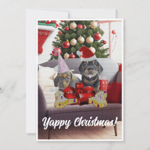 Carte Xmas Yappy Dachshund Dachshund personnalisab