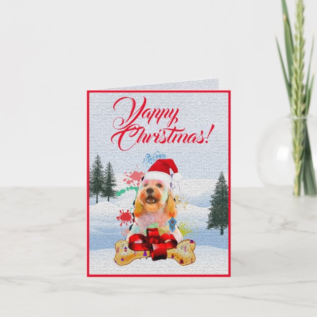 Carte Xmas Yappy pour chien de Cockapo mignonne pe (Devant)