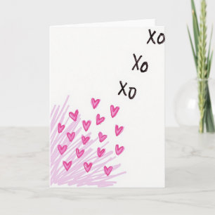 Carte XO Cœurs Amour Romantique