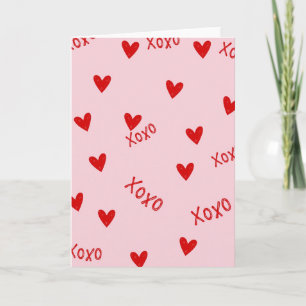 Carte Xoxo à motif de cœur rouge