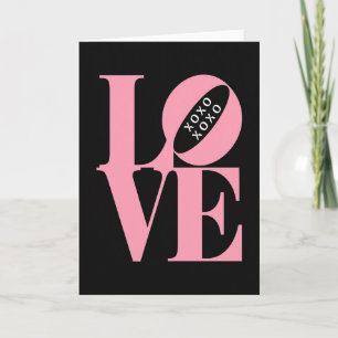 Carte Xoxo d'amour minimaliste rose