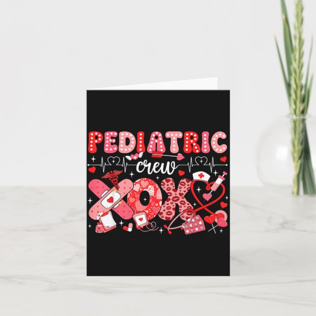 Carte Xoxo Nurse Pediatric Crew Nurse Valentine Leopard  (Devant)