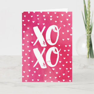 Carte XOXO Pink Watercolor Valentine's Day Card