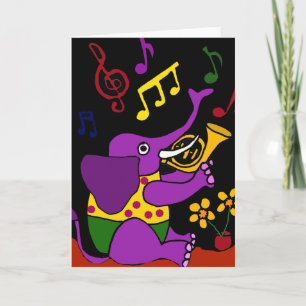 Carte XX- Art populaire Eléphant Jouer Corne française