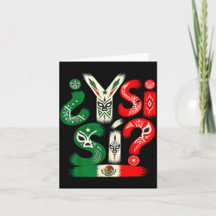 Carte ¿y si sí_ drapeau mexicain phrase espagnole vintag