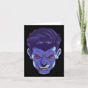 Carte Y Vampire Halloween Monstre Visage d'effroi crocs 
