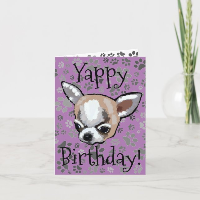 Carte Yappy Birthday Chihuahua (Devant)