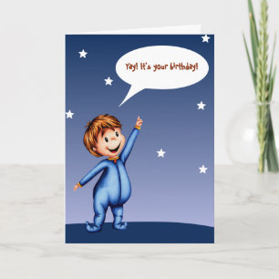 Carte Yay C'est ton anniversaire Toddler Blue Birthday