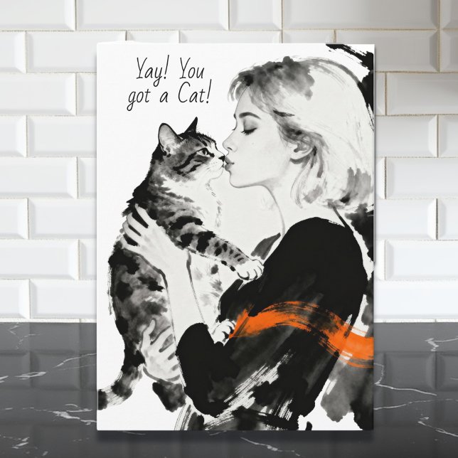 Carte Yay ! Vous avez un chat | Félicitations (Créateur téléchargé)
