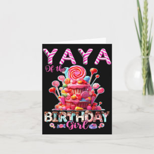 Carte Yaya de la fille d'anniversaire douce correspondan