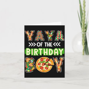Carte Yaya de l'anniversaire du garçon amateur de pizza 