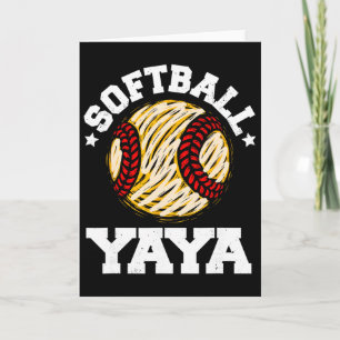Carte Yaya Softball Vintage Drôle de Grand-Mère à l'anci