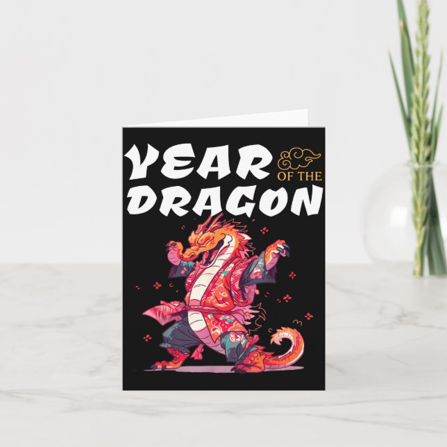 Carte Year Of The Dragon Funny Dragons Chinese Zodiac Si (Devant)