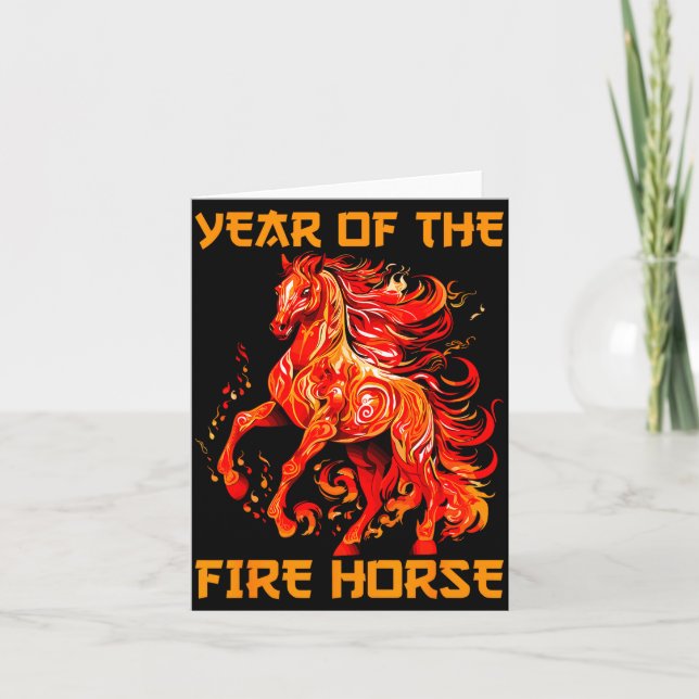 Carte Year Of The Fire Horse Happy Chinese Lunar New Yea (Devant)