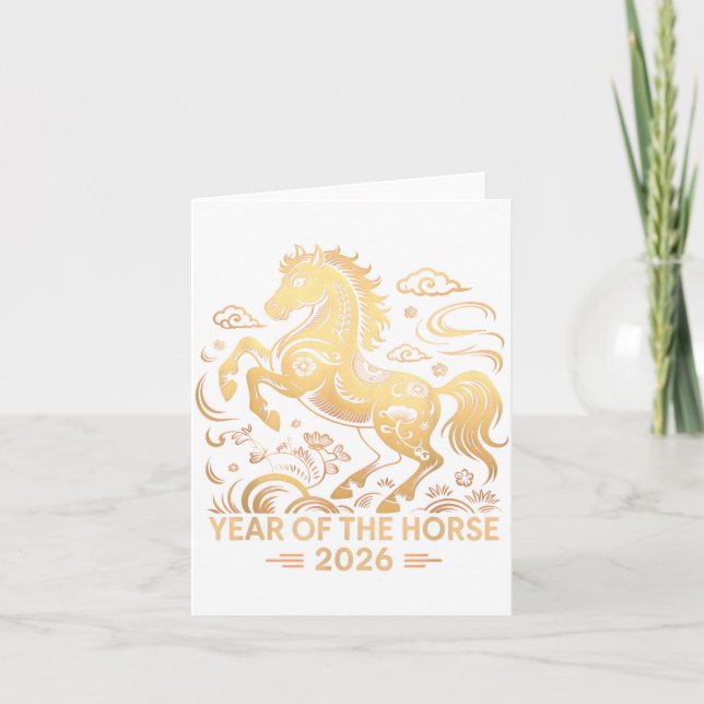 Carte Year Of The Horse 2026 Chinese Zodiac Culture  (Devant)