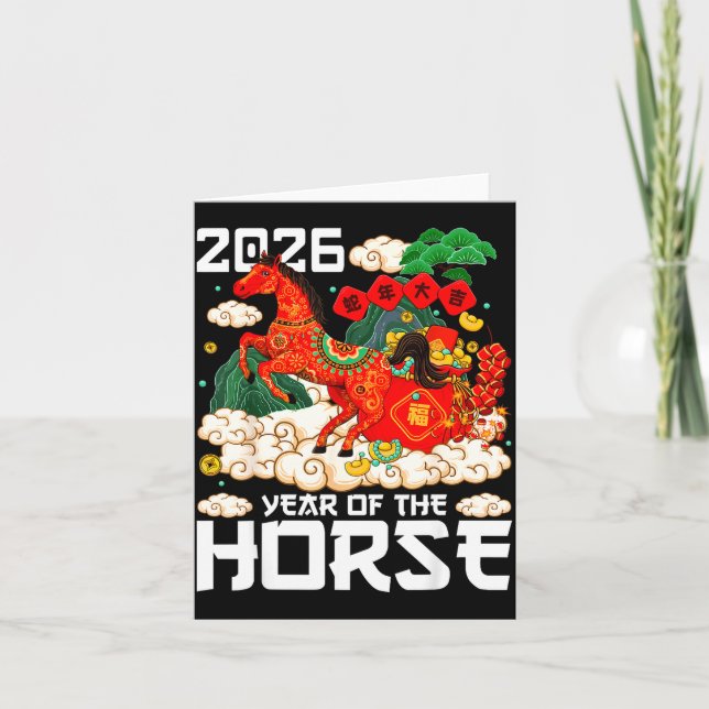 Carte Year Of The Horse 2026 Happy Chinese Lunar New Yea (Devant)