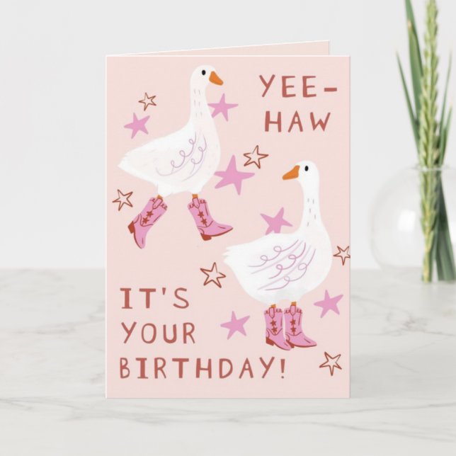 Carte Yee Haw, C'est votre message d'anniversaire (Devant)