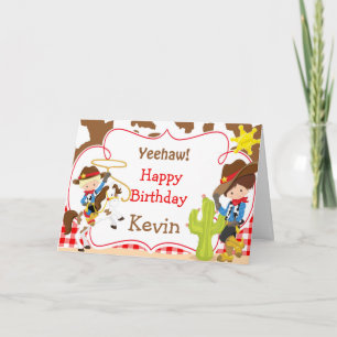 Carte Yeehaw Cowboy Western Anniversaire Party