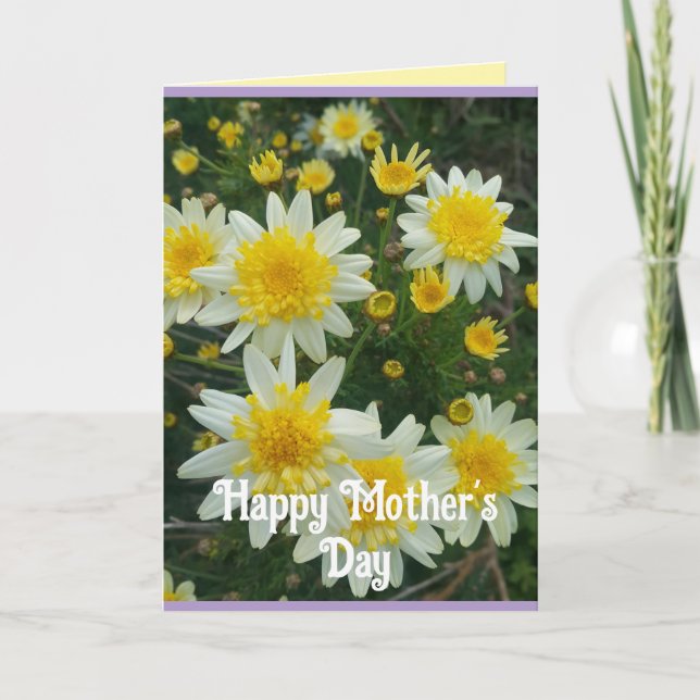 Carte Yellow Daisy Daisies Floral Mothers Day Card (Devant)