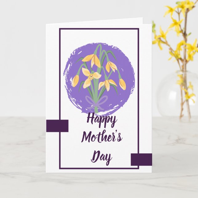 Carte Yellow Floral Happy Mother’s Day Card (Fleur jaune)