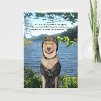 Carte Yellow Lab à Camo Birthday for Outdoorsman
