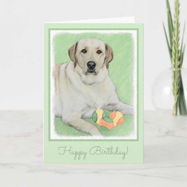 Carte Yellow Labrador Retriever & Tennis Balls Painting (Devant)