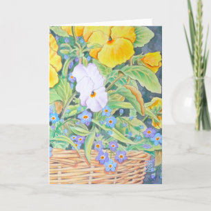 Carte Yellow & White Pansies