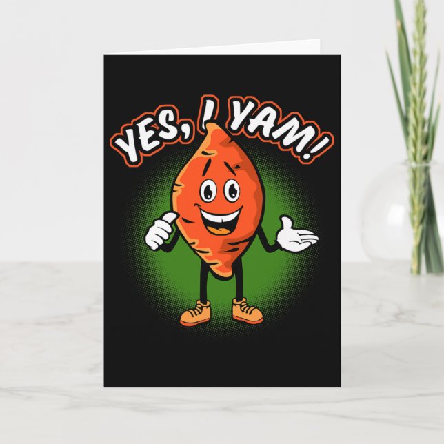 Carte Yes I Yam Funny Sweet Potato Pun Thanksgiving Humo (Devant)