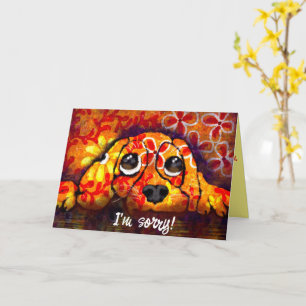 Carte Yeux de chien chiot Whimsical Abstrait Floral Oran