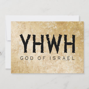 Carte YHWH (Yahweh, Jehovah) Dieu Israël Tétragrammato