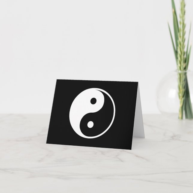 Carte Yin Yang Black and White Illustration Template (Devant)