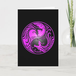 Carte Yin Yang Dragons, purple and black