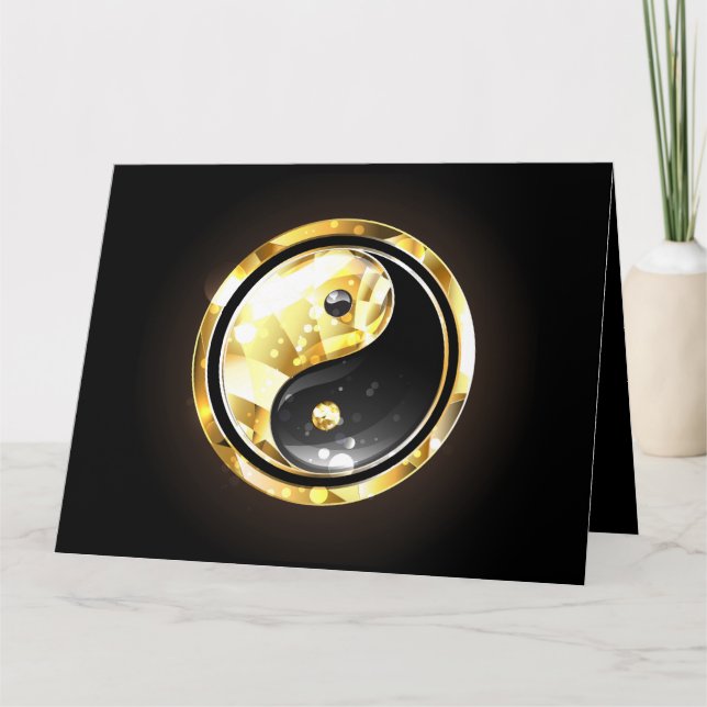 Carte Yin Yang or sur noir (Devant)