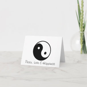 Carte Yin Yang Peace Love and Happiness greeting card