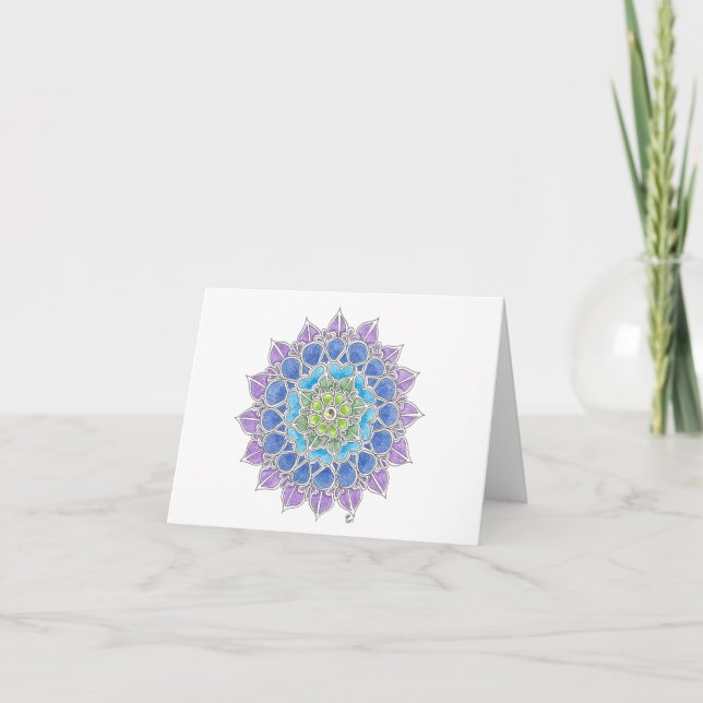 Carte Yin Yang Peaceful Mandala Notecard (Devant)