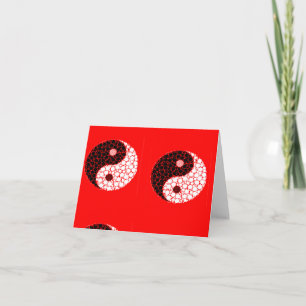 Carte Ying yang tourne en rouge
