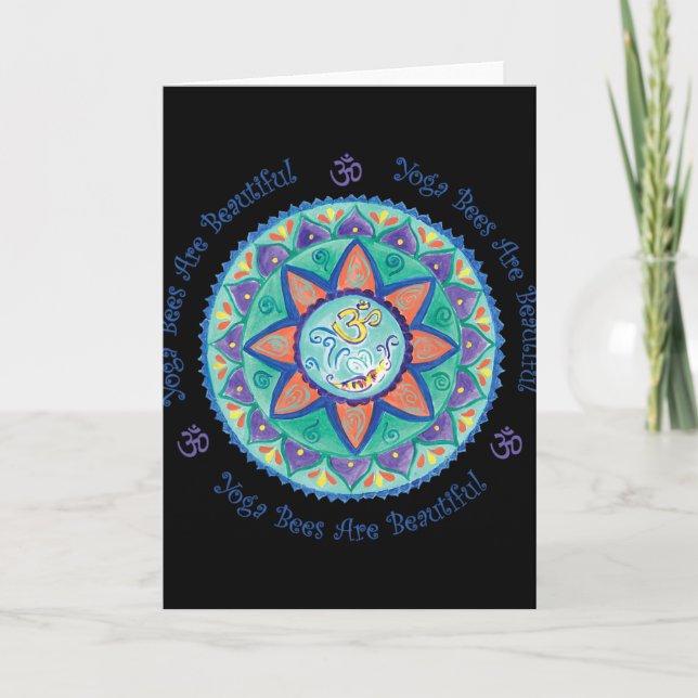 Carte Yoga Bees Om Mandala  (Devant)