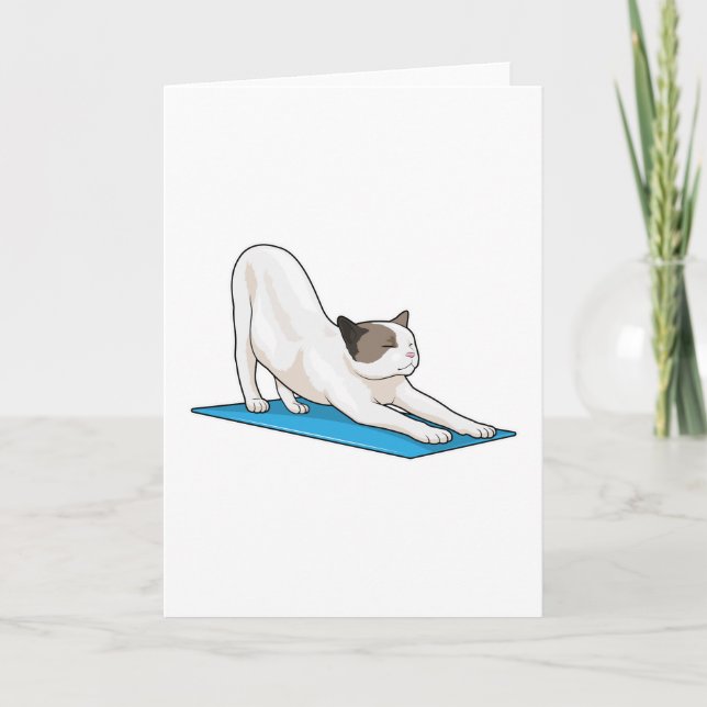 Carte Yoga de chat de méditation de forme physique (Devant)