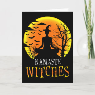 Carte Yoga drôle Namaste sorcières Halloween filles femm