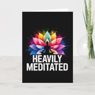 Carte Yoga Fleur de Lotus Médité Intensément Aquarelle Z