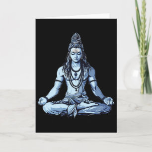 Carte Yoga inspiré de Shiva Mahadev en position assise p