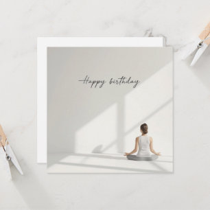 Carte Yoga Méditation pose Joyeux Anniversaire