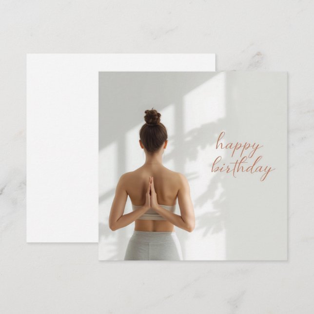 Carte Yoga Namaste Joyeux Anniversaire (Devant / Derrière)