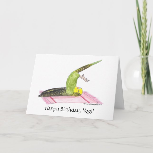 Carte Yoga Parakeet Plow pose (Devant)