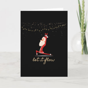 Carte Yoga Santa Asana Fleurir Laissez Faire Étoiles Con