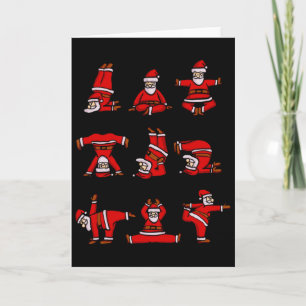 Carte Yoga Santa Femmes Hommes Enfants Noël Drôle