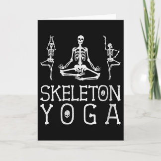 Carte Yoga squelette drôle pour femmes, col en V Hallowe
