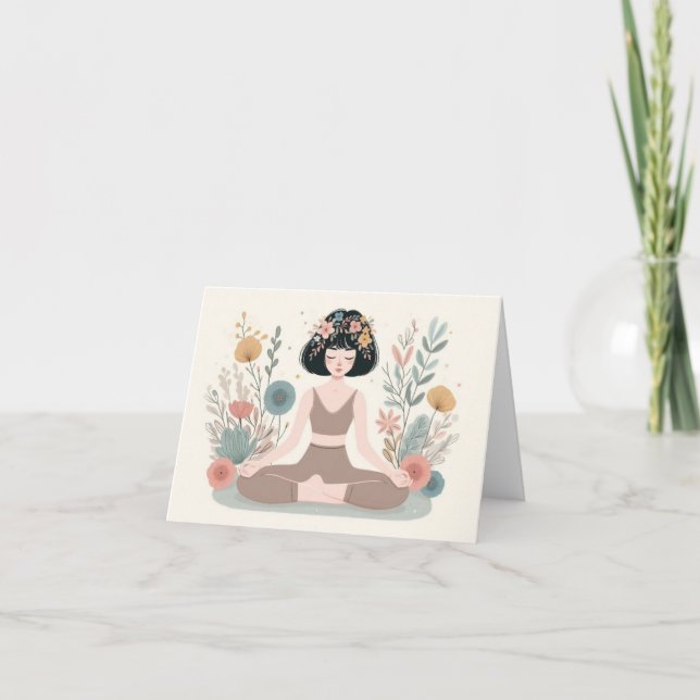 Carte  Yoga Sukhasana Sérénité et Équilibre (Devant)