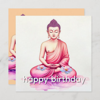 Carte Yogini / Buddha Watercolor Birthday, Meditation