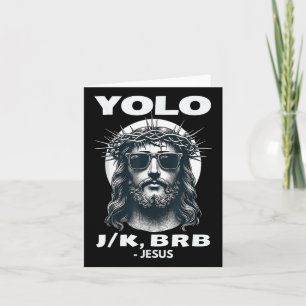 Carte Yolo Jk Brb Jésus Cool Jour de Pâques